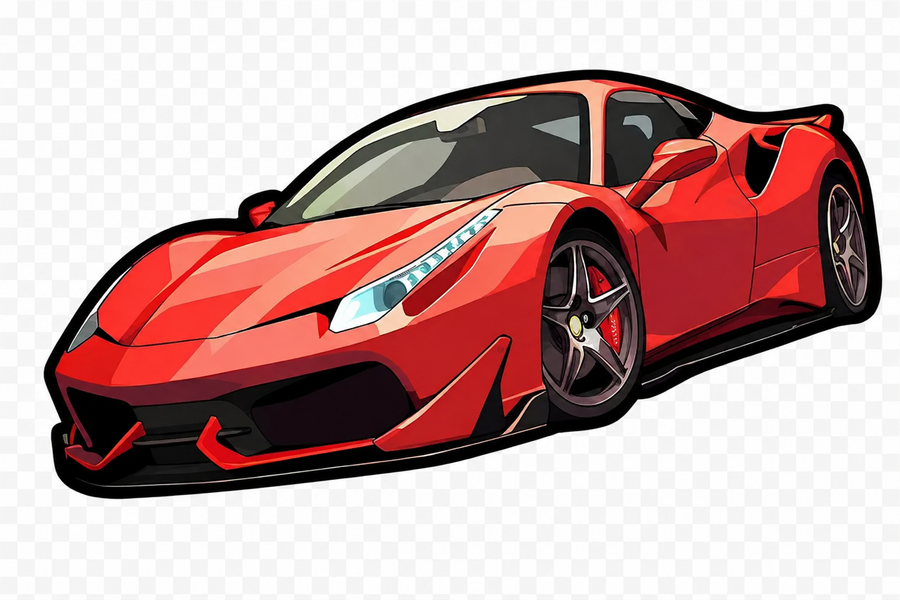 Ferrari 488 Red Aero Rug
