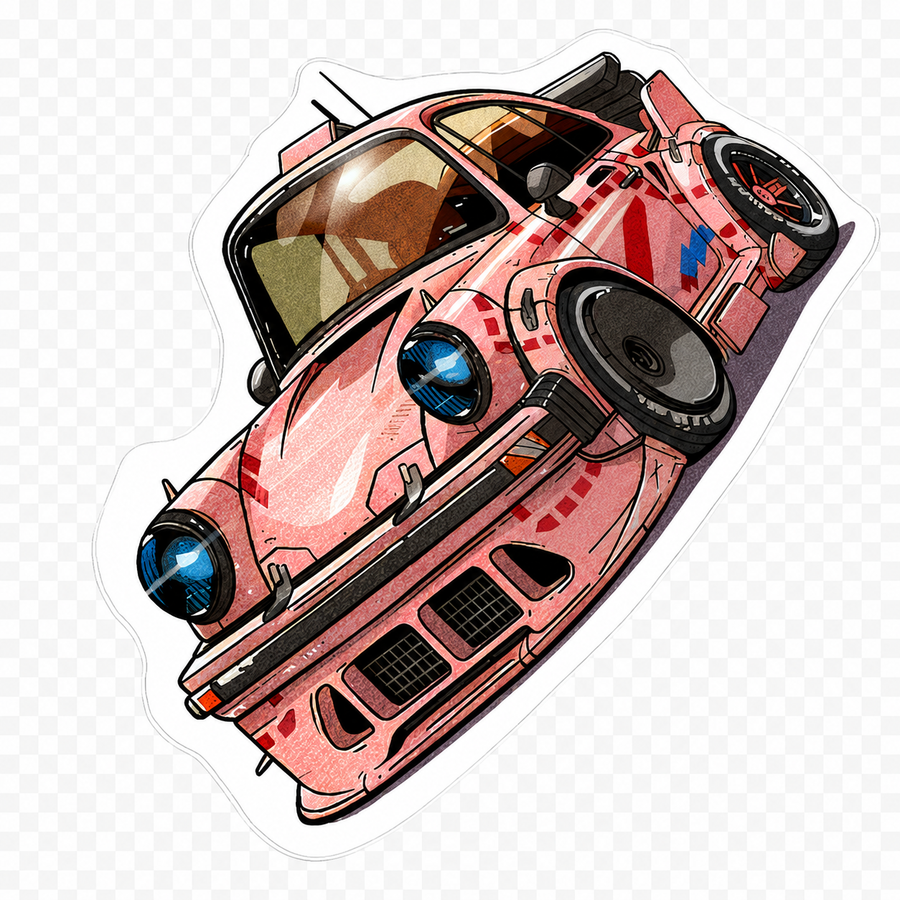 Porsche 911 Pink Widebody Rug
