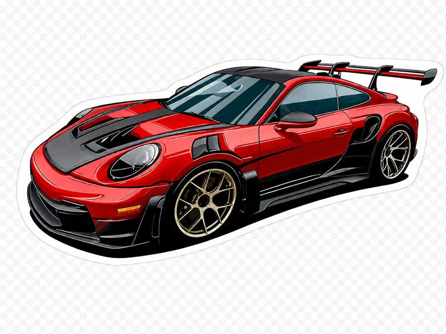 Porsche GT3 RS Red Carbon Rug