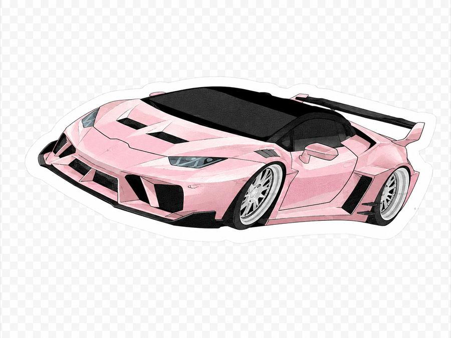 Lamborghini Huracán Pink Widebody Rug