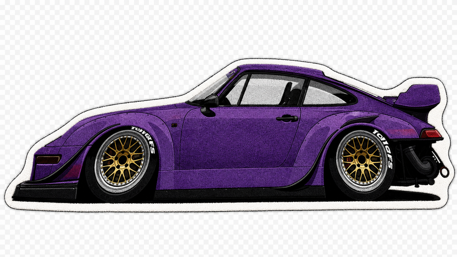 Porsche 911 Purple Widebody Rug