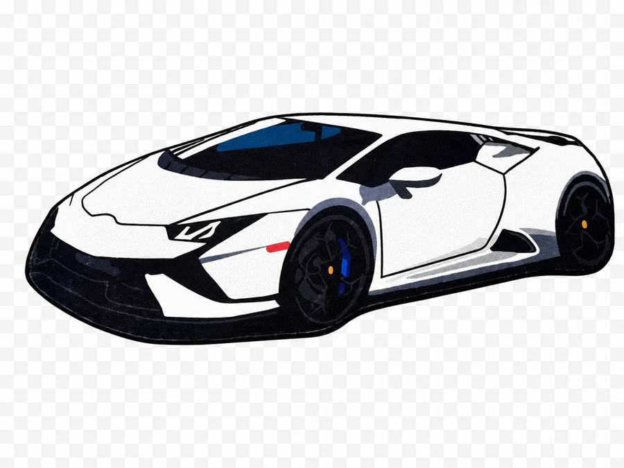 Lamborghini Huracán White Storm Rug